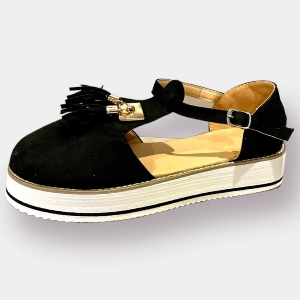 NEW Black Tassel Platform Shoes